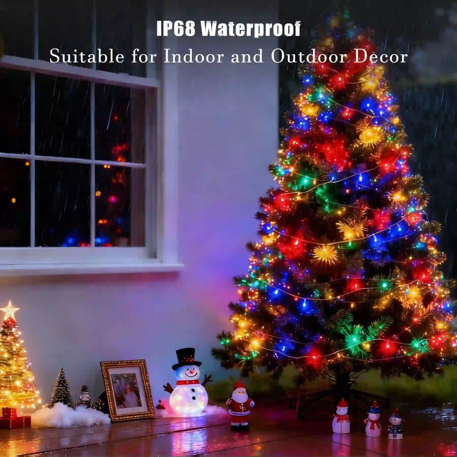 Guirnalda de luces LED comercial T5 de 70 Ct, 23,3 pies, resistente al agua