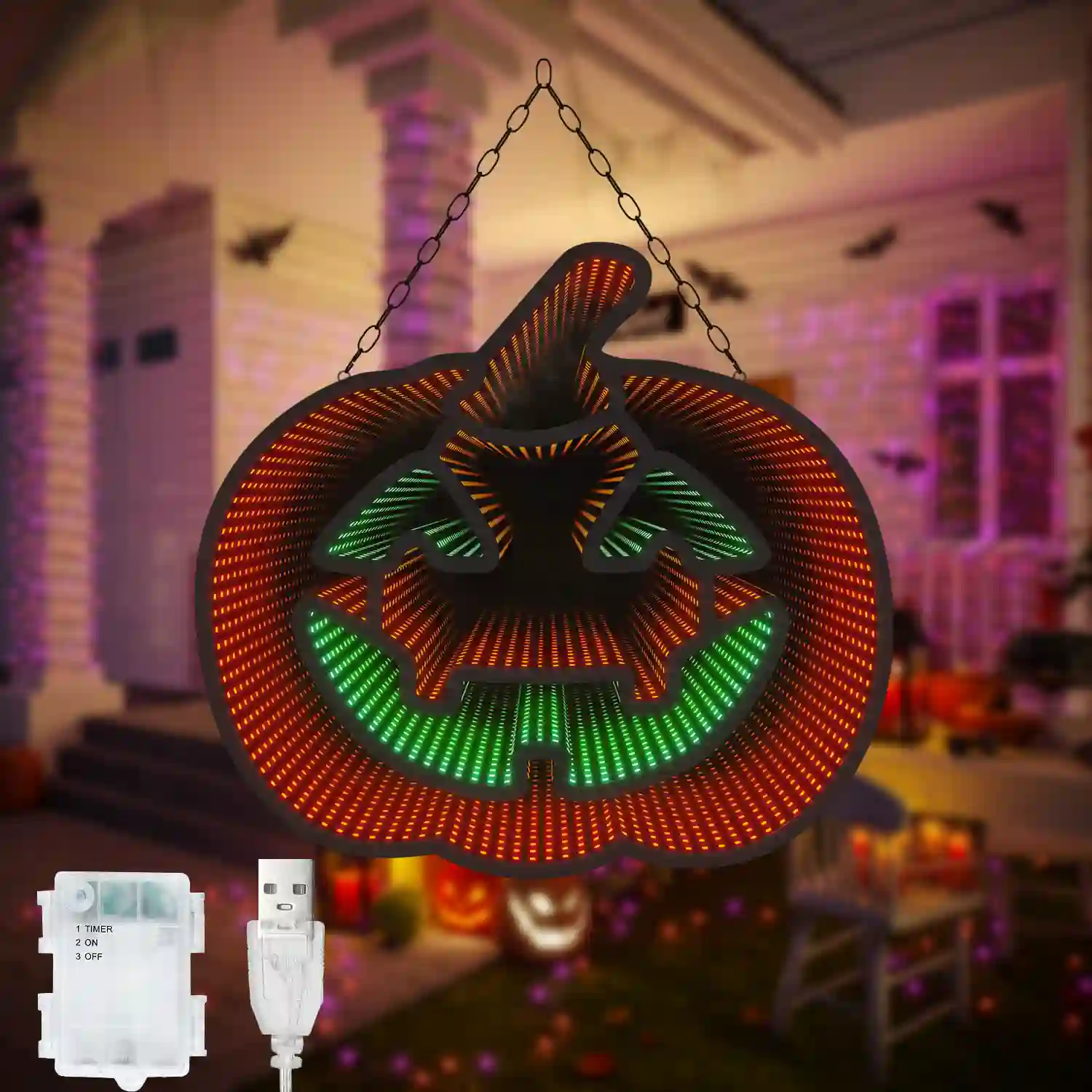 2D LED Infinity Mirror for Halloween - Pumpkin Function