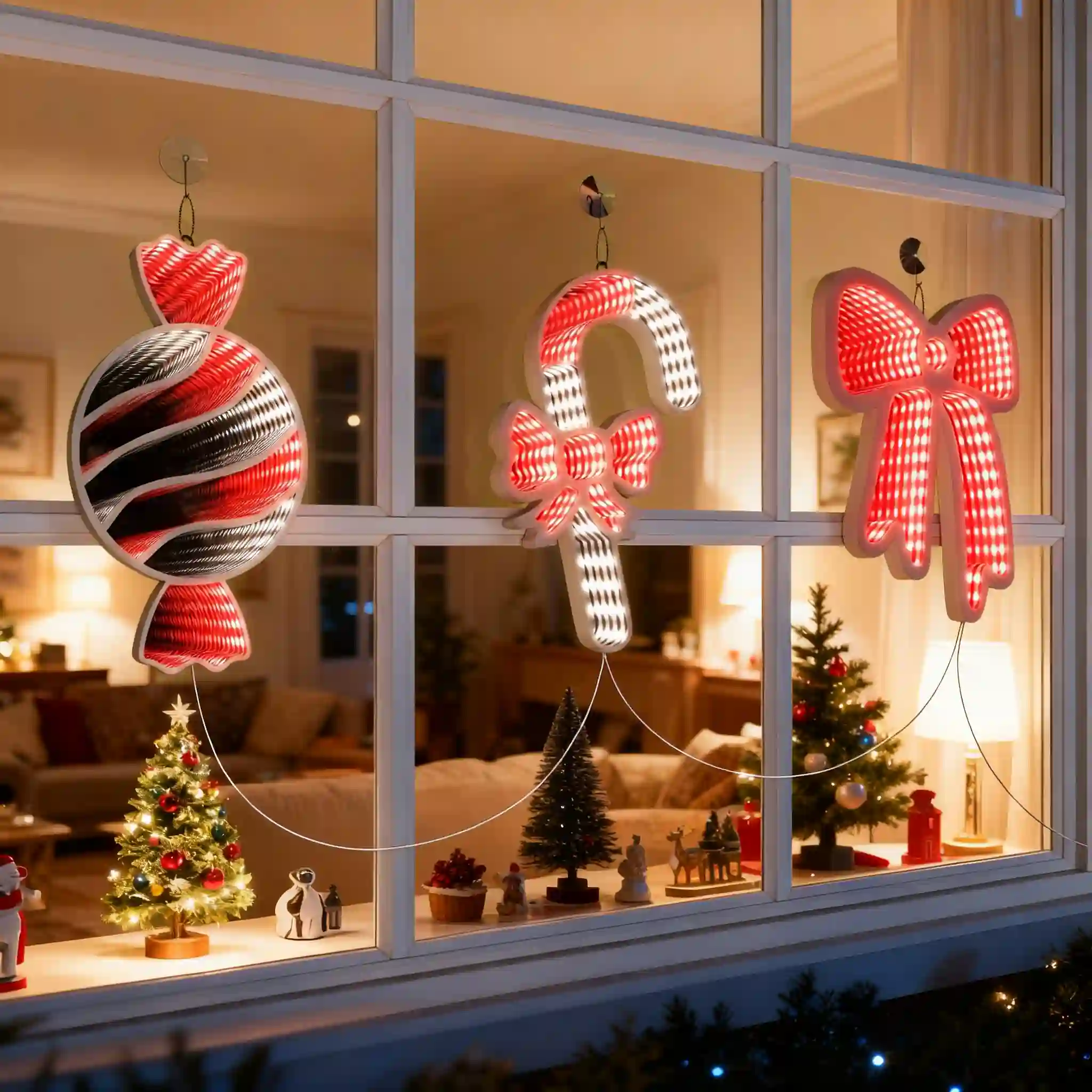3Pcs Double-Sided LED Infinity Christmas Lights Function
