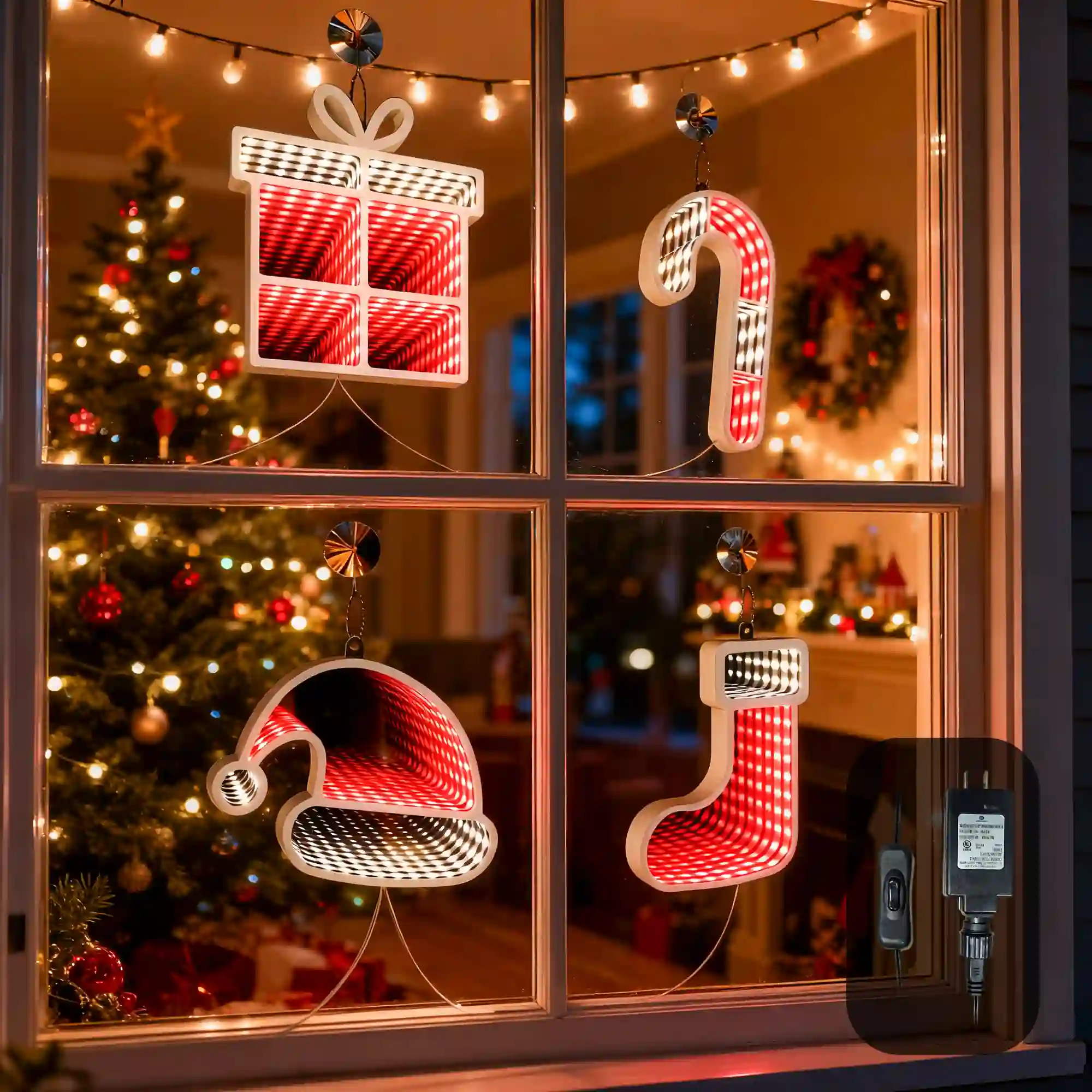 4Pcs Double-Sided LED Infinity Christmas Lights Function