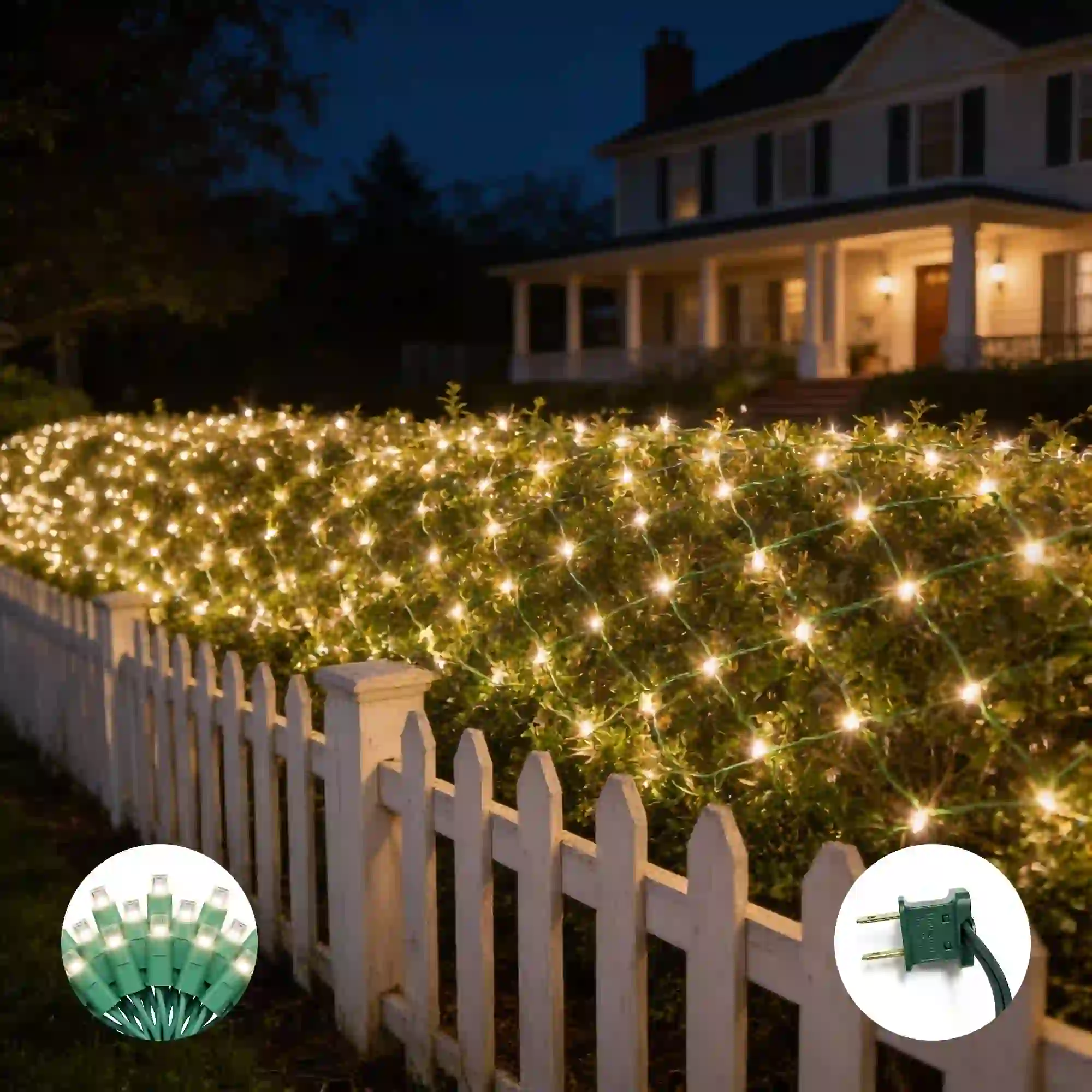 70Ct Soft Glow Warm White 5MM Mini LED Net Lights, 6' x 4' Function