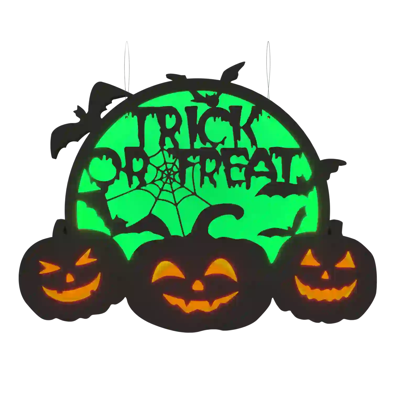 Acrylic Halloween Pumpkin Lights - Trick or Treat Sign