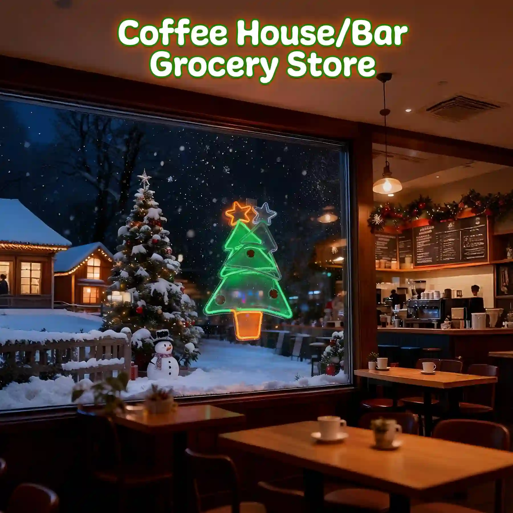 Animated LED Neon Sign - Swinging Christmas Tree Function