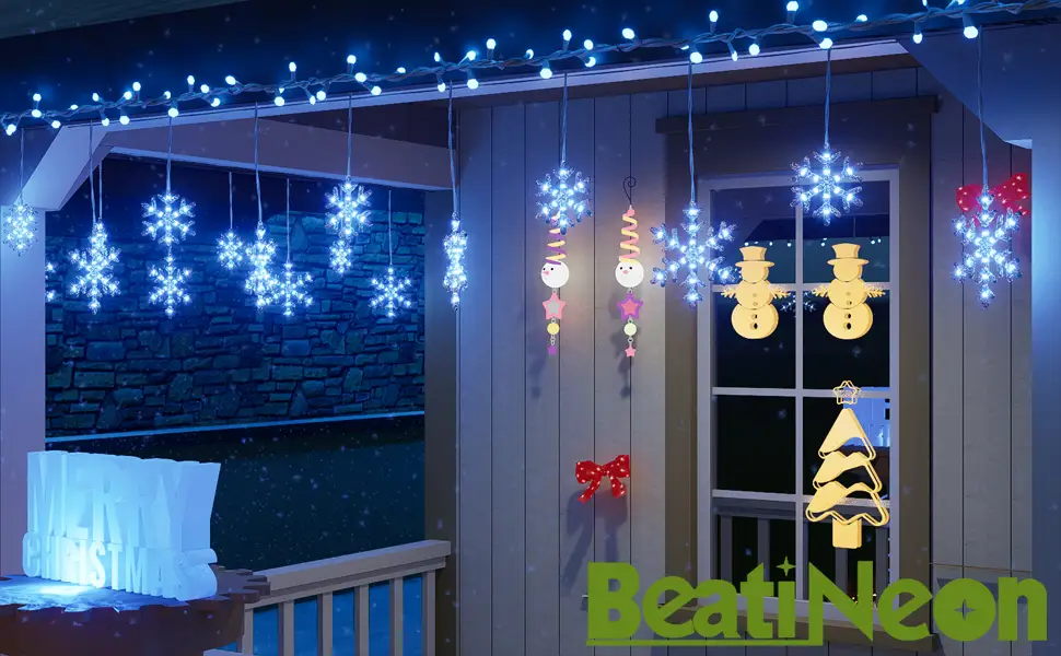 LED Christmas Snowflake Icicle Lights for Holiday Decor Function
