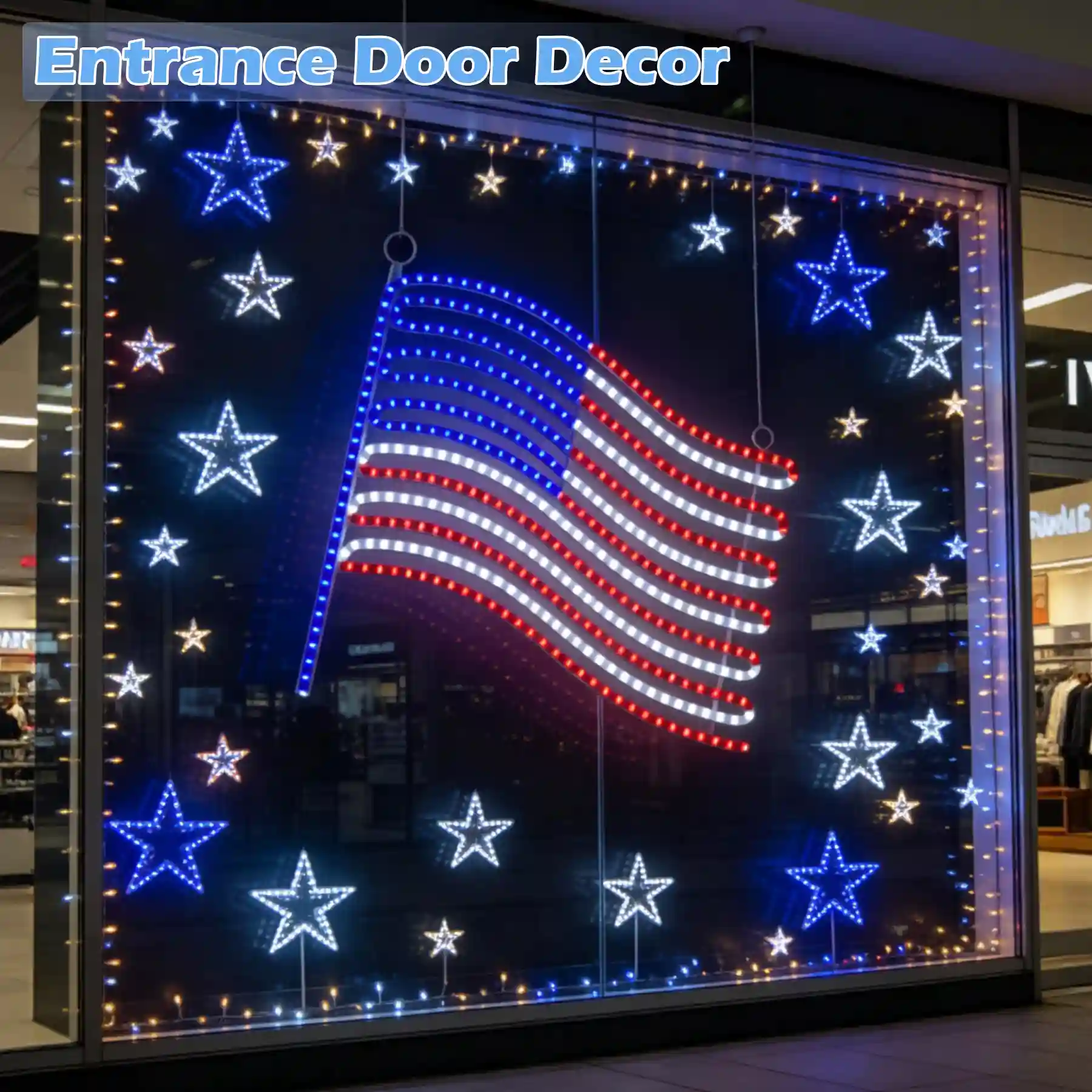 LED Motif Light US Flag Sign for Patriotic Celebration Function