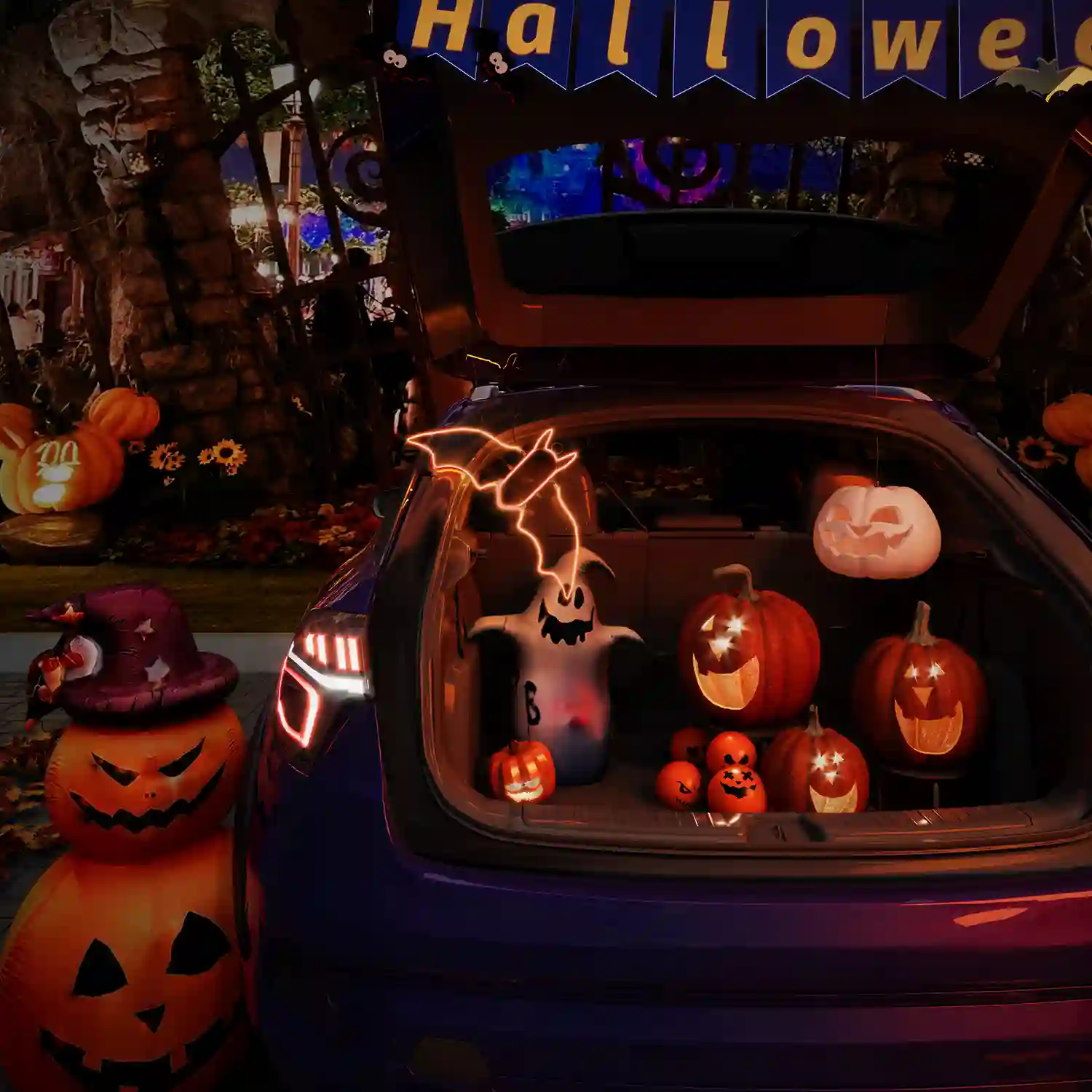 Letrero de neón LED con forma de murciélago volador para decorar la pared en Halloween
